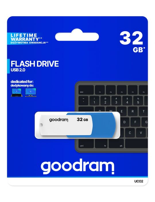 Goodram UCO2 memorii flash USB 32 Giga Bites USB Tip-A 2.0 Albastru, Alb Goodram - 1