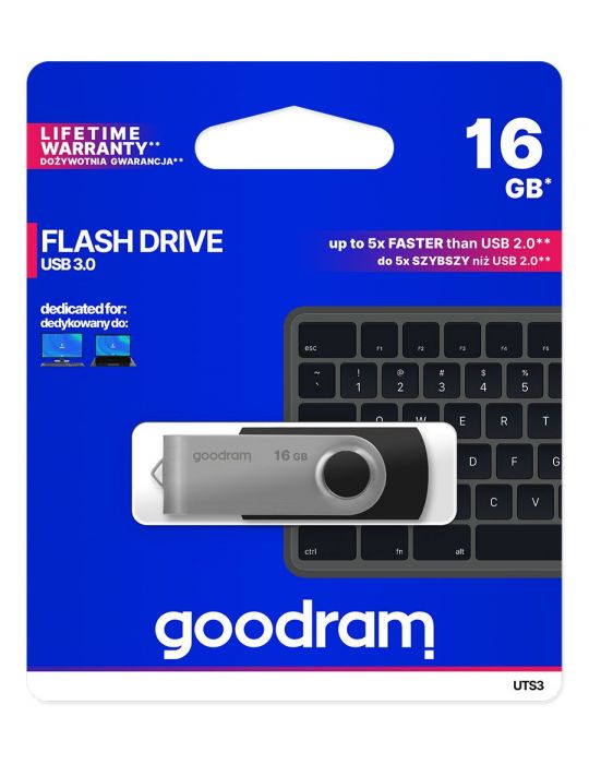 Goodram UTS3 memorii flash USB 16 Giga Bites USB Tip-A 3.2 Gen 1 (3.1 Gen 1) Negru, Argint Goodram - 5