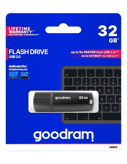 Goodram UMM3 memorii flash USB 32 Giga Bites USB Tip-A 3.2 Gen 1 (3.1 Gen 1) Negru Goodram - 1
