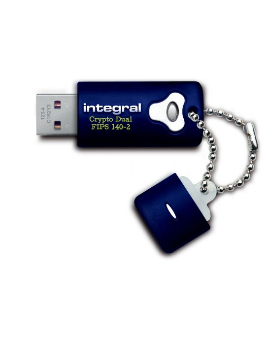 Integral 2GB Crypto Dual FIPS 140-2 Encrypted USB 2.0 memorii flash USB 2 Giga Bites USB Tip-A Albastru Integral - 1