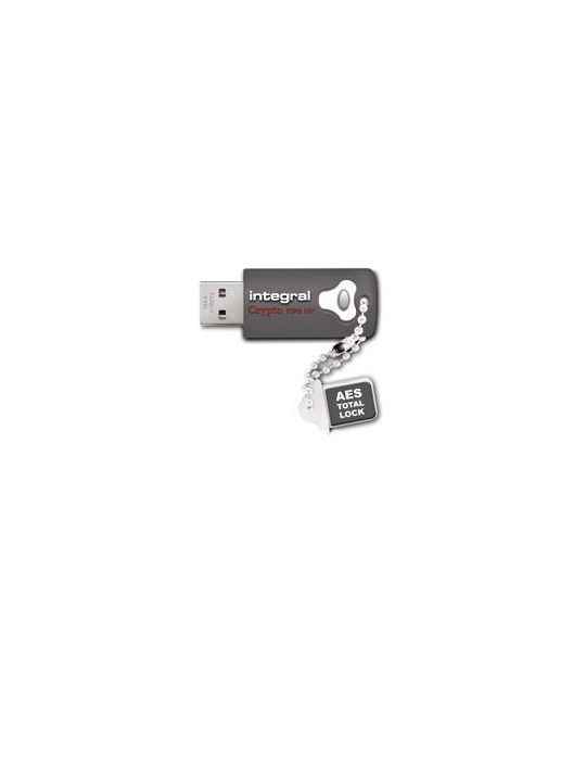 Integral 64GB Crypto Drive FIPS 197 Encrypted USB 3.0 memorii flash USB 64 Giga Bites USB Tip-A 3.2 Gen 1 (3.1 Gen 1) Gri Integr