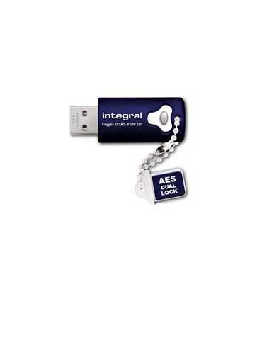 Integral 32GB Crypto Dual FIPS 197 Encrypted USB 3.0 memorii flash USB 32 Giga Bites USB Tip-A 3.2 Gen 1 (3.1 Gen 1) Albastru In - Tik.ro