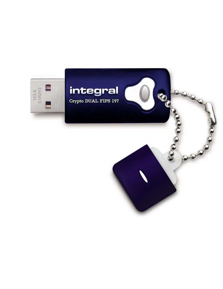 Integral 16GB Crypto Dual FIPS 197 Encrypted USB 3.0 memorii flash USB 16 Giga Bites USB Tip-A 3.2 Gen 1 (3.1 Gen 1) Albastru