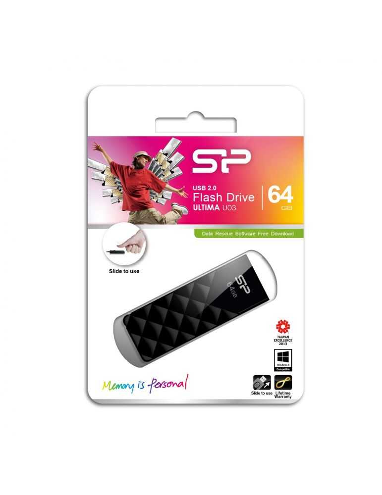 Silicon Power 64GB Ultima U03 memorii flash USB 64 Giga Bites USB Tip-A 2.0 Negru