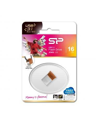 Silicon Power Jewel J35 memorii flash USB 16 Giga Bites USB Tip-A 3.2 Gen 1 (3.1 Gen 1) Din oţel inoxidabil Silicon power - 3