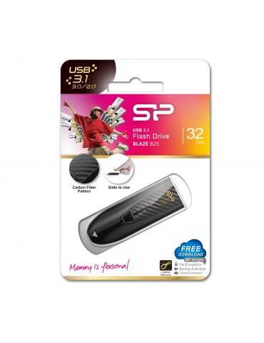 Silicon Power Blaze B25 memorii flash USB 32 Giga Bites USB Tip-A 3.2 Gen 1 (3.1 Gen 1) Negru Silicon power - 3