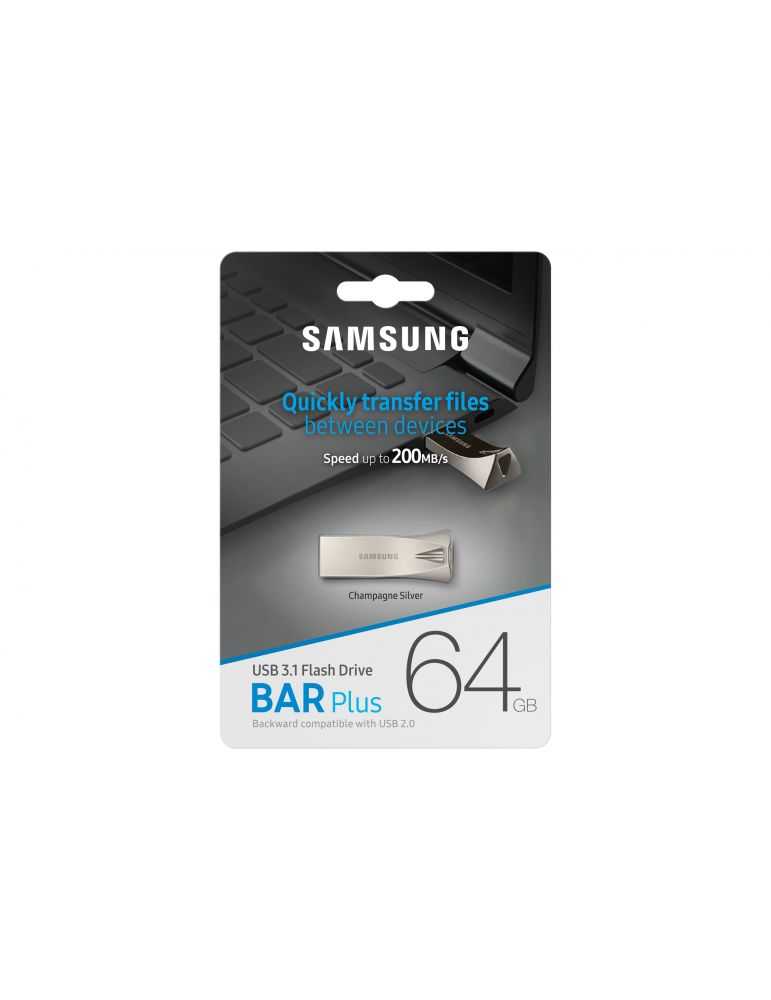 Samsung MUF-64BE memorii flash USB 64 Giga Bites USB Tip-A 3.2 Gen 1 (3.1 Gen 1) Argint