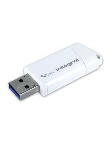 Integral 64GB USB3.0 DRIVE TURBO WHITE UP TO R-400 W-80 MBS memorii flash USB 64 Giga Bites USB Tip-A 3.2 Gen 1 (3.1 Gen 1) Alb  - Tik.ro