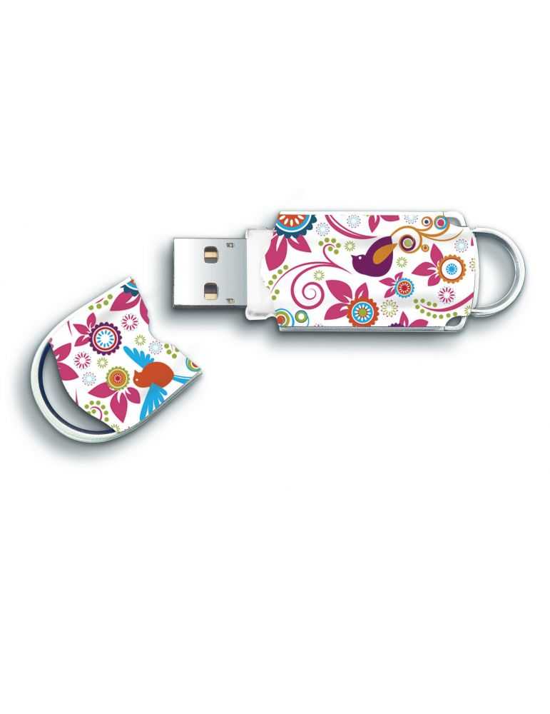 Integral 16GB XPRESSION USB FLASH DRIVE - BIRDS PATTERN memorii flash USB 16 Giga Bites USB Tip-A 2.0 Multicolor