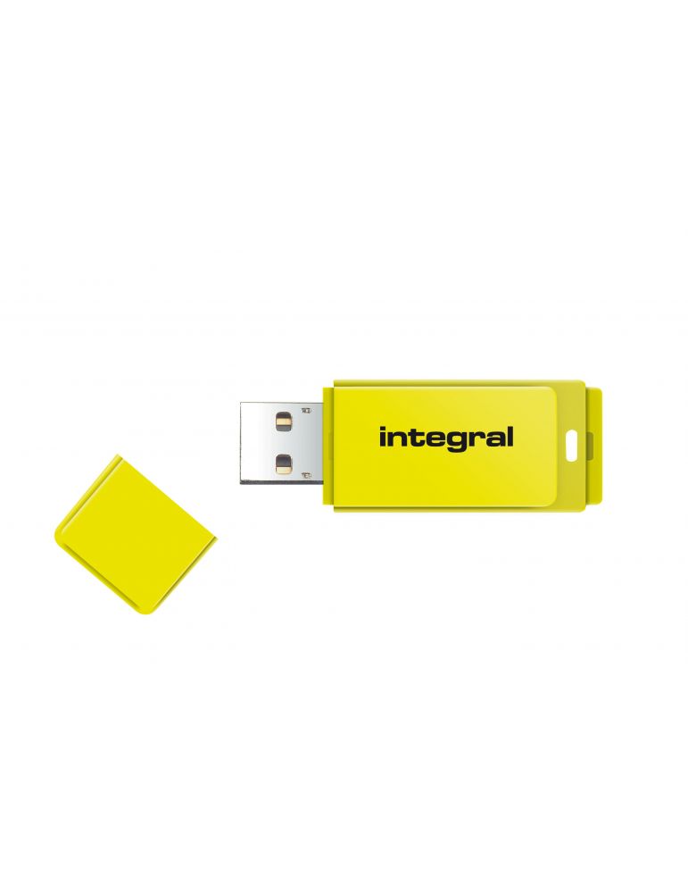 Integral 8GB USB2.0 DRIVE NEON YELLOW memorii flash USB 8 Giga Bites USB Tip-A 2.0 Galben