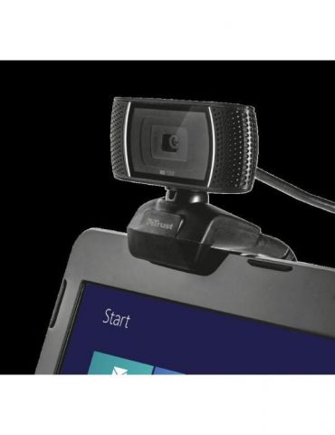Camera web trust hd 720 cu rez 1280 x 720 usb 2.0 microfon negru tr-18679 (include tv 0.18lei) Trust - 1
