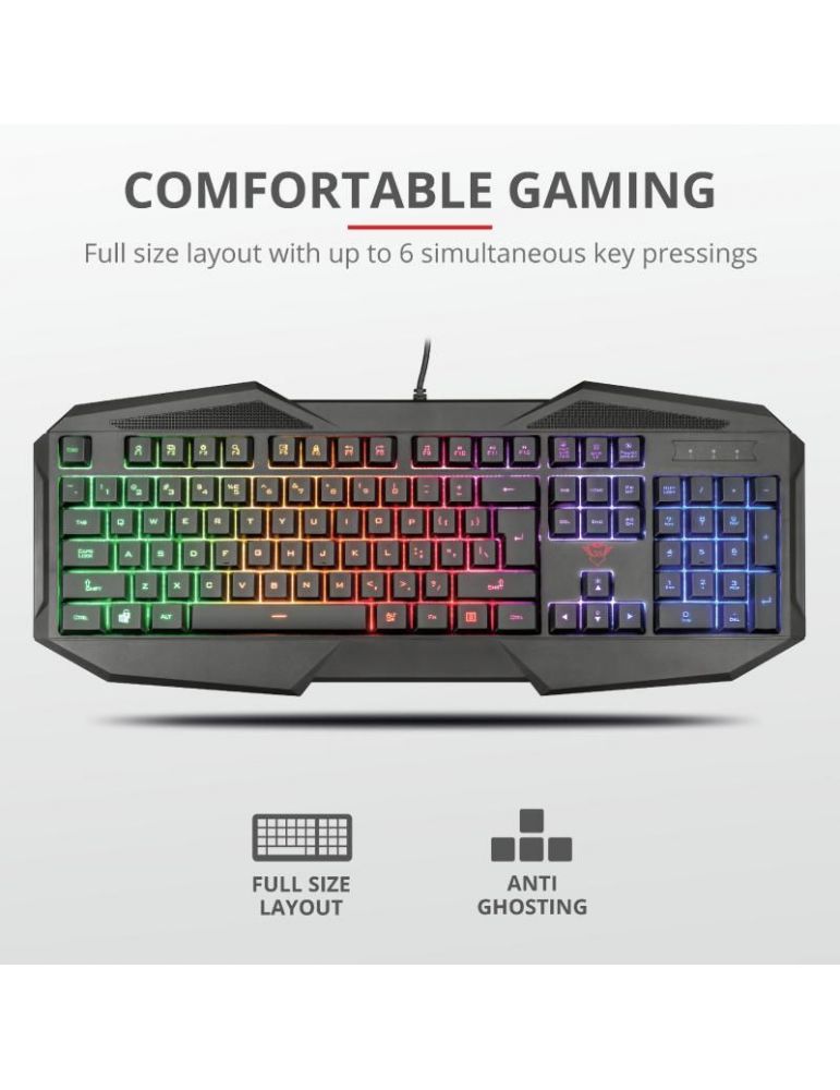 Tastatura Trust GXT 830 RW-C Avonn Camo, RGB LED, USB, Black