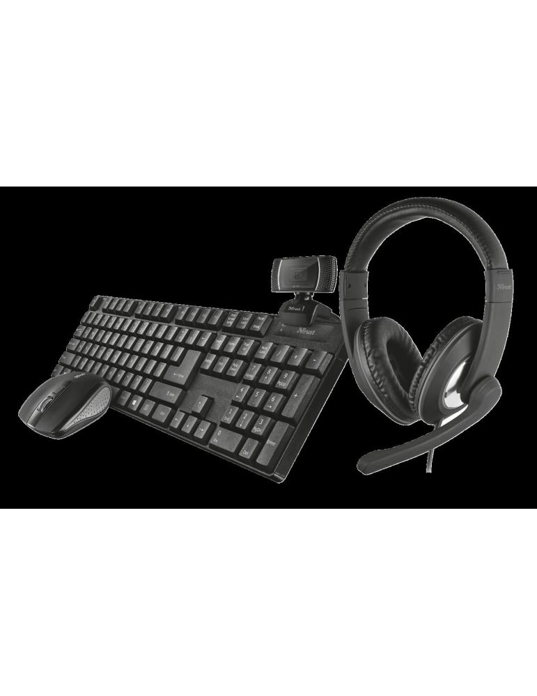 Kit trust qoby 4-in-1 wireless 104 taste format standard (104-108 taste) usb negru tr-24040 (include tv 0.8lei)
