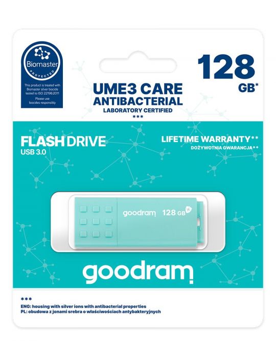 Goodram UME3 memorii flash USB 128 Giga Bites USB Tip-A 3.0 Turcoaz Goodram - 5