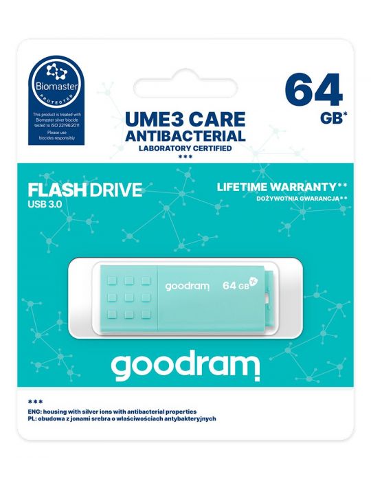 Goodram UME3 memorii flash USB 64 Giga Bites USB Tip-A 3.0 Turcoaz Goodram - 5