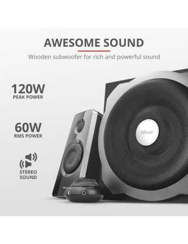 Boxe stereo tytan 2.1 speaker set - black  specifications general Trust - 1