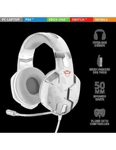 Casti cu microfon trust gxt 322w carus gaming headset - Trust - 1
