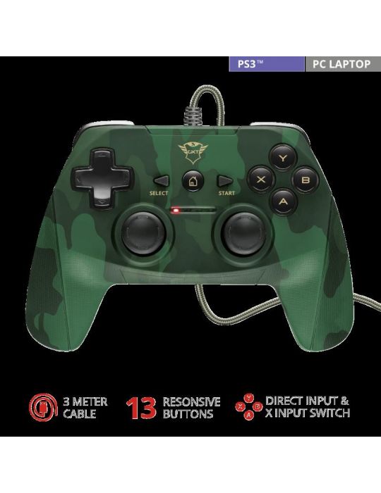 Gamepad trust gxt 540c yula wired gamepad - camo  specifications Trust - 1
