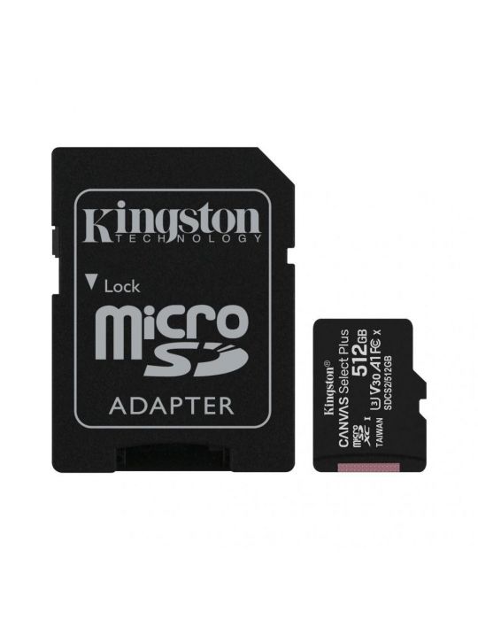 Microsd kingston 512gb canvas select plus clasa 10 uhs-i performance Kingston - 1