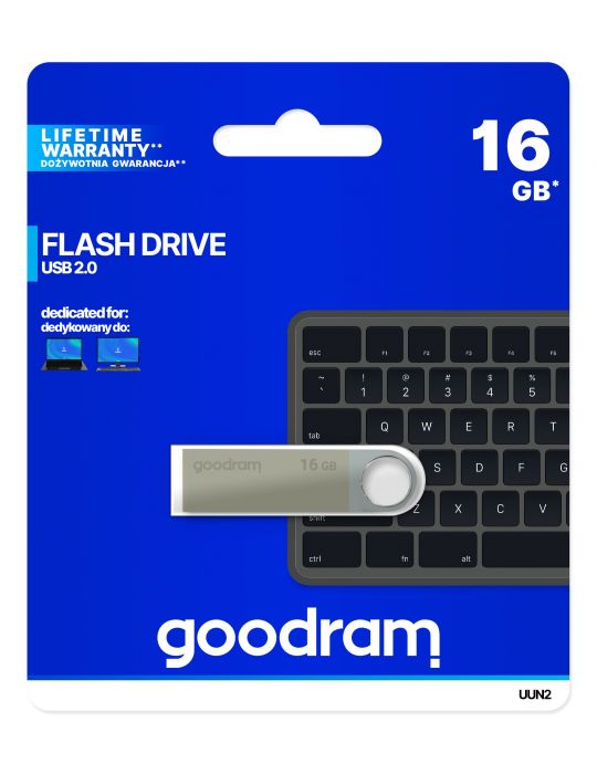 Goodram UUN2 memorii flash USB 16 Giga Bites USB Tip-A 2.0 Argint Goodram - 3