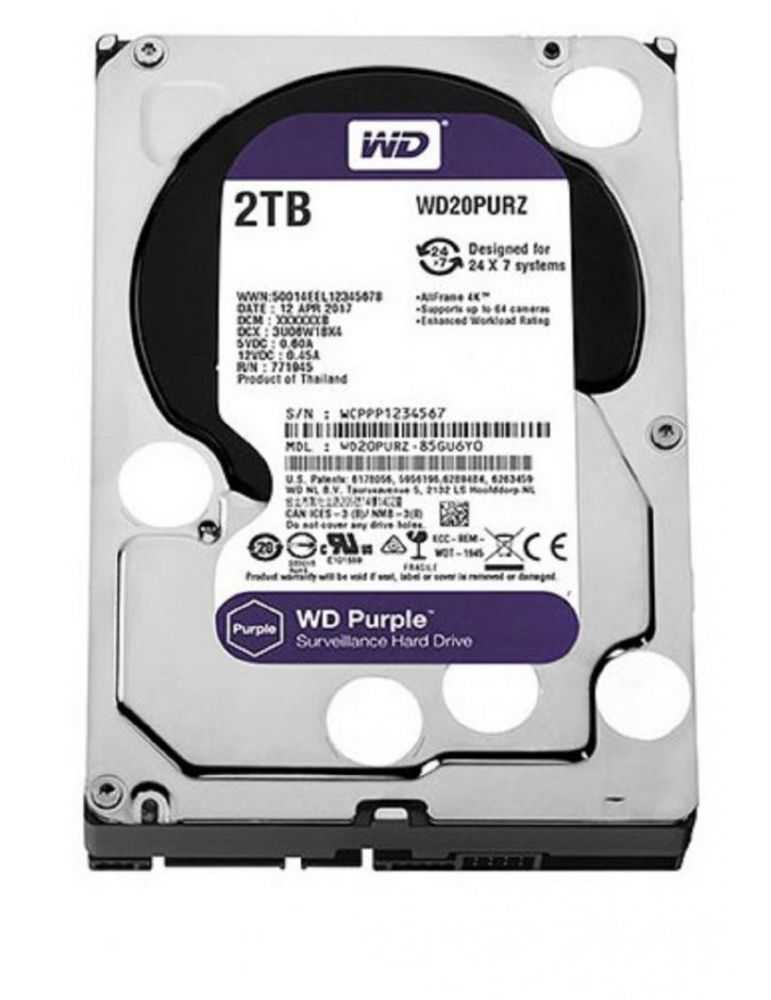 Hard disk WD Purple 2TB SATA III 5400RPM 64MB 3.5"