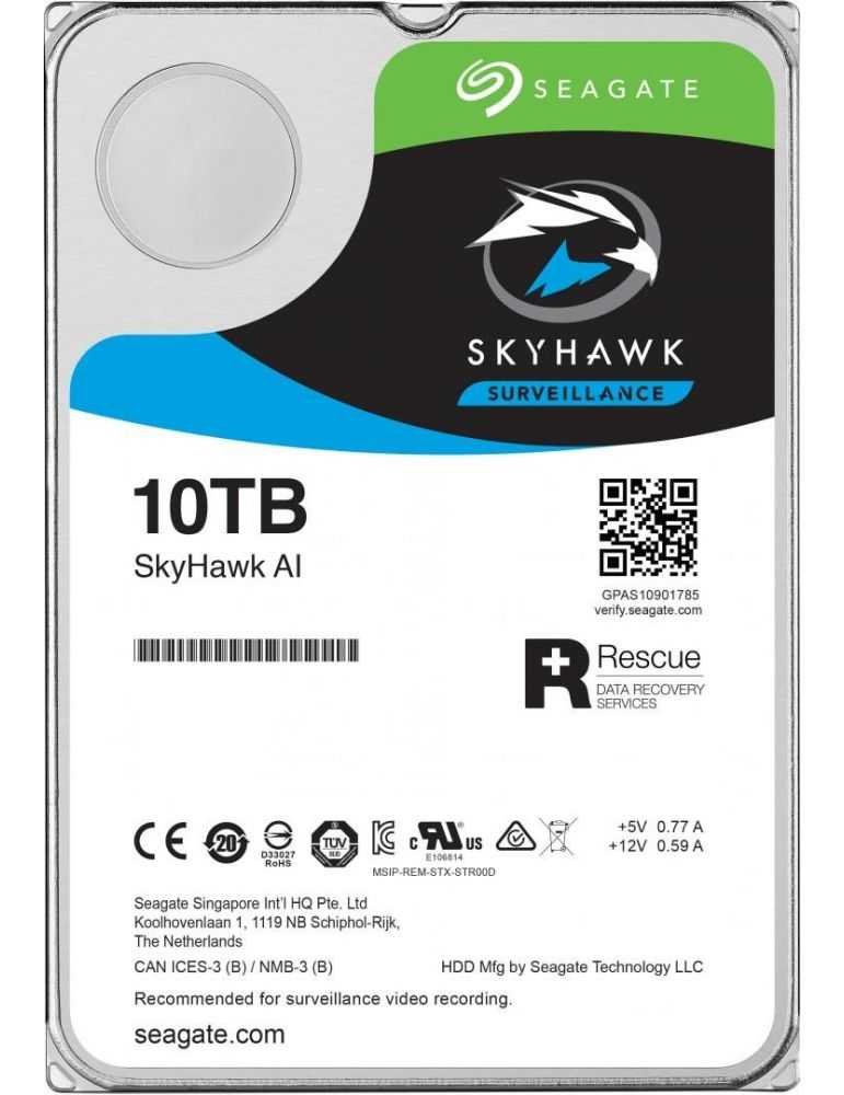 Hdd intern seagate skyhawk ai 10tb 3.5 sata3 7200rpm 256mb
