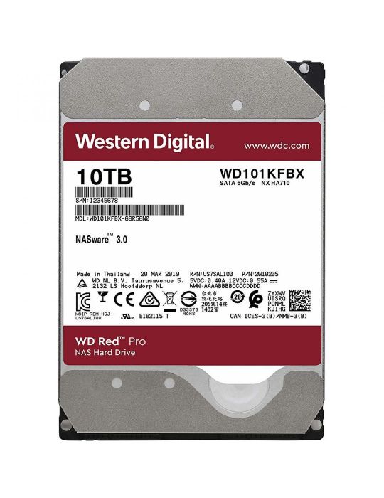 Hard disk  WD Red Pro 10TB  SATA III 7200RPM 256MB  3.5" Wd - 1