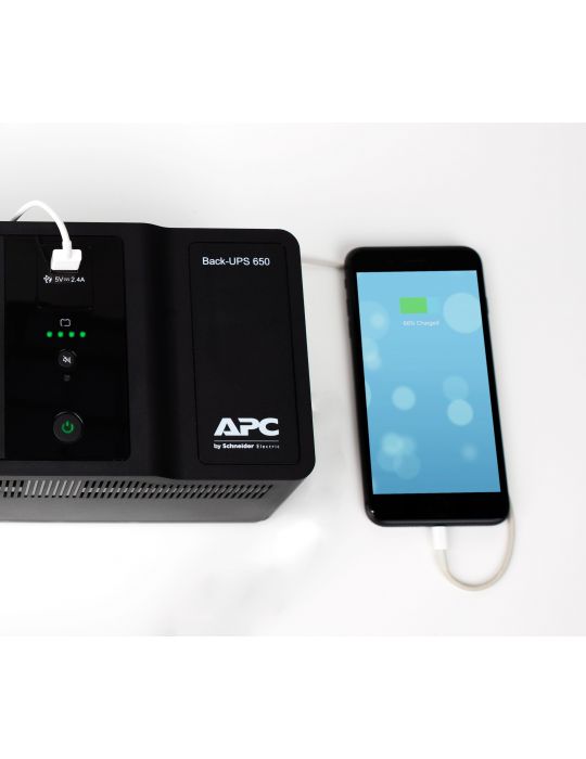 APC Back-UPS 650VA 230V 1 USB charging port - (Offline-) USV Standby (Offline) 0,65 kVA 400 W 8 ieșire(i) AC Apc - 5