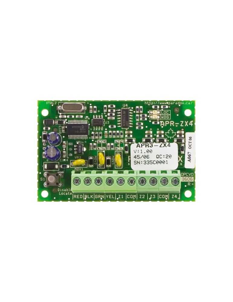 Modul de extensie paradox 4 zone adresabile timp de reactie1sec-255min
