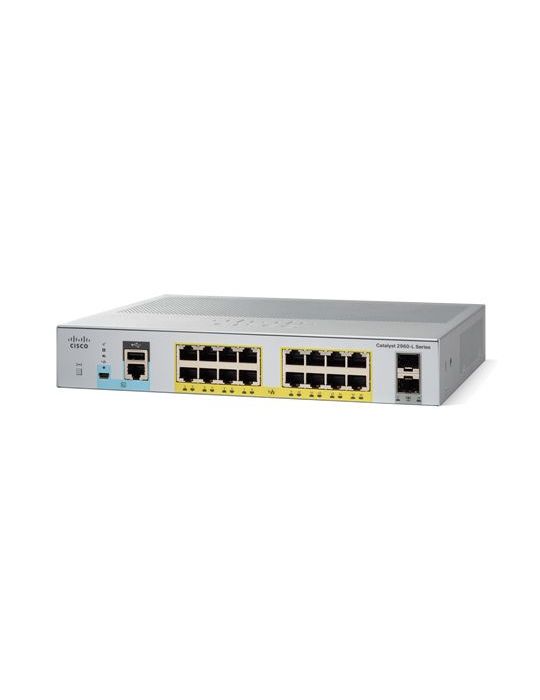 Cisco Catalyst 2960L-16PS-LL Gestionate L2 Gigabit Ethernet (10/100/1000) Power over Ethernet (PoE) Suport 1U Gri Cisco - 1