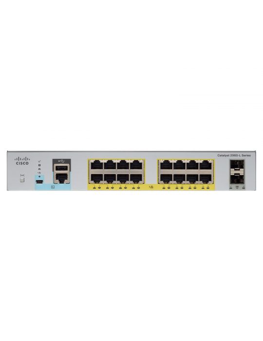 Cisco Catalyst 2960L-16PS-LL Gestionate L2 Gigabit Ethernet (10/100/1000) Power over Ethernet (PoE) Suport 1U Gri Cisco - 2