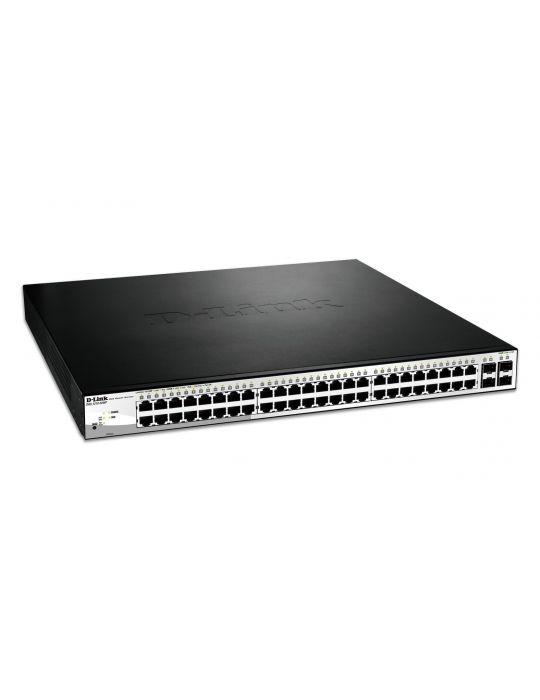 D-Link DGS-1210-52MP switch-uri Gestionate L2 Gigabit Ethernet (10/100/1000) Power over Ethernet (PoE) Suport 1U Negru D-link - 