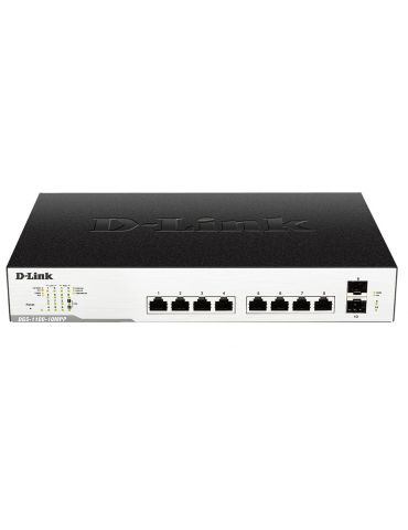 D-Link DGS-1100-10MP switch-uri Gestionate L2 Gigabit Ethernet (10/100/1000) Power over Ethernet (PoE) Suport 1U Negru D-link -  - Tik.ro