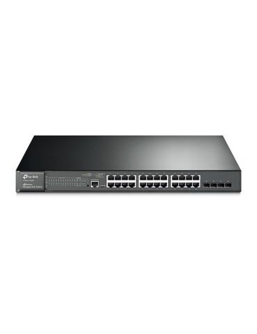 TP-LINK T2600G-28MPS (TL-SG3424P) Gestionate L2 Gigabit Ethernet (10/100/1000) Power over Ethernet (PoE) Suport 1U Negru Tp-link - Tik.ro