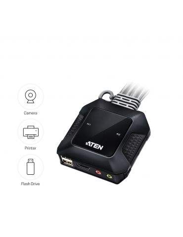 ATEN CS22H-AT switch-uri pentru tastatură, mouse și monitor (KVM) Negru Aten - 7