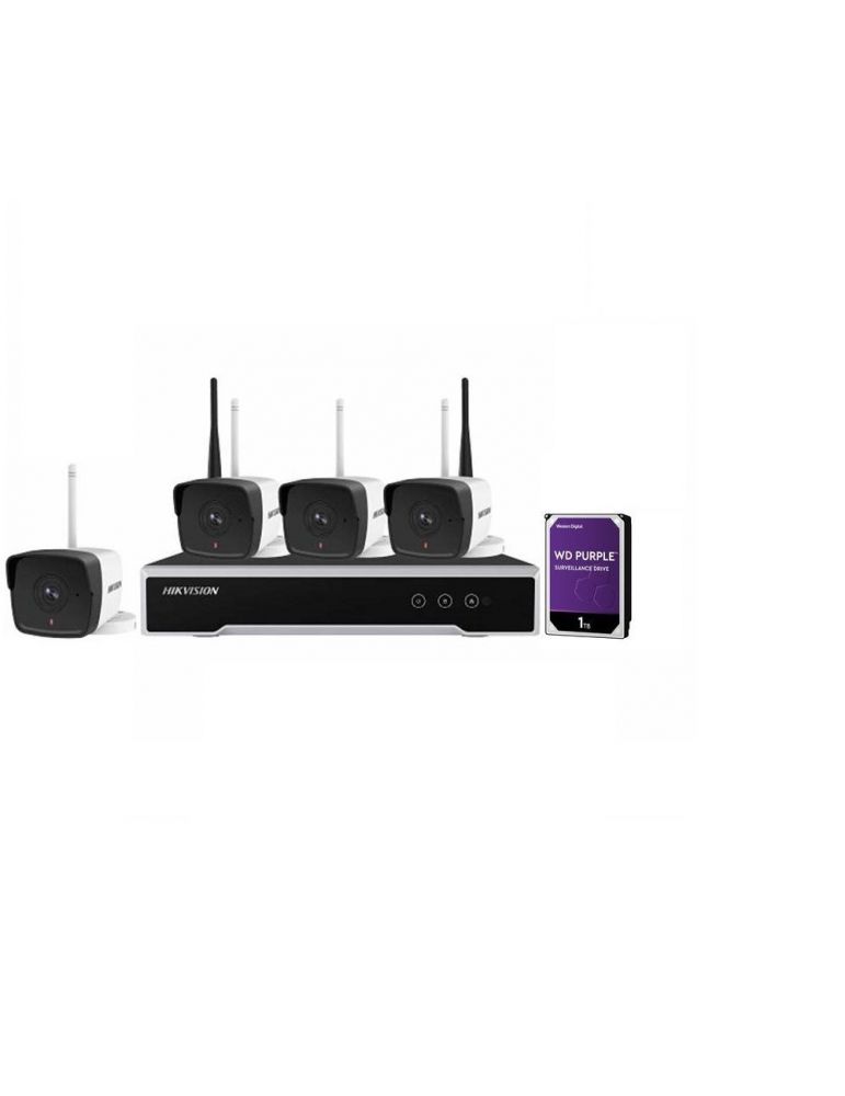 Kit de supraveghere hikvision nk42w0-1t(wd) kitul contine: 4 x camere