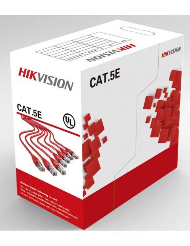 Cablu u/utp cat. 5e hikvision ds-1ln5e-s 4x24awg material cupru integral Hikvision - 1 - Tik.ro
