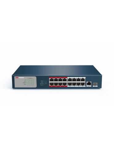Poe switch hikvision ds-3e0318p-e/m l2 unmanaged 16x 100m poe port Hikvision - 1