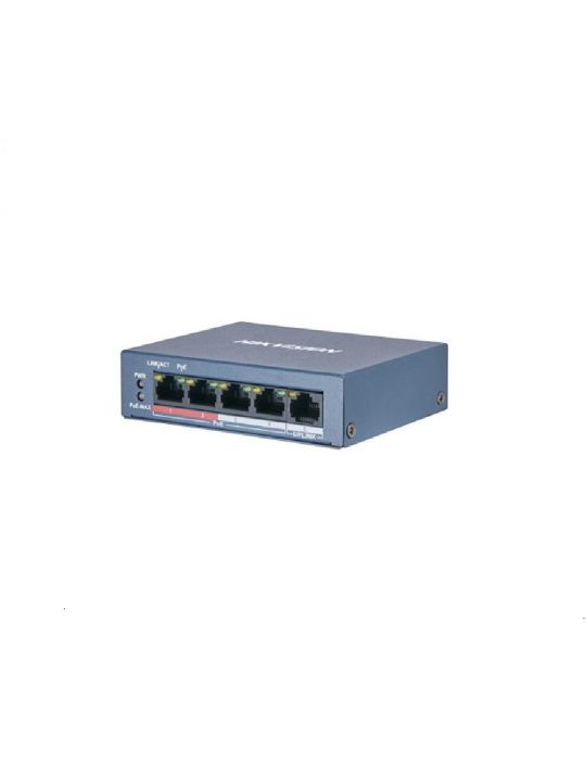 Switch poe 4 porturi hikvision ds-3e0105p-e/m(b) fara management 4x 100mpoe Hikvision - 1