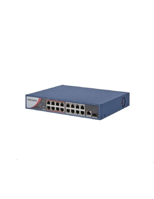 Switch poe 16 porturi  hikvision ds-3e0318p-e/m(b) l2 l2 unmanaged 16 Hikvision - 1