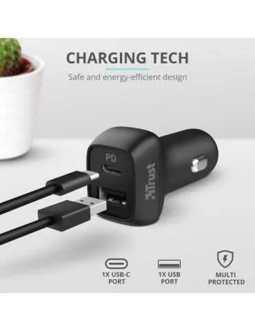 Incarcator rapid pentru masina qmax 30w ultra-fast dual usb wall Trust - 1