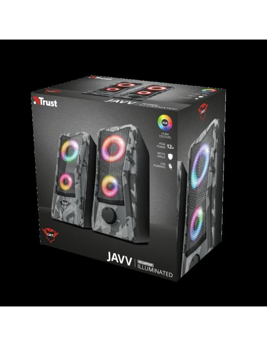 Boxe stereo gxt 606 javv rgb-illuminated 2.0 speaker set  specifications Trust - 1