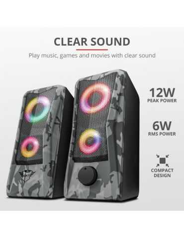 Boxe stereo gxt 606 javv rgb-illuminated 2.0 speaker set  specifications Trust - 1
