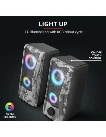 Boxe stereo gxt 606 javv rgb-illuminated 2.0 speaker set  specifications Trust - 1
