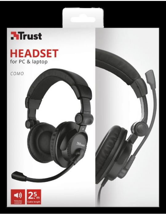Casti cu microfon trust como headset for pc and laptop Trust - 1