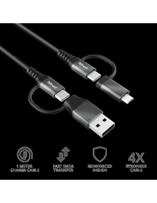 Cablu incarcare trust keyla extra-strong 4-in-1 usb cable 1m  specifications Trust - 1