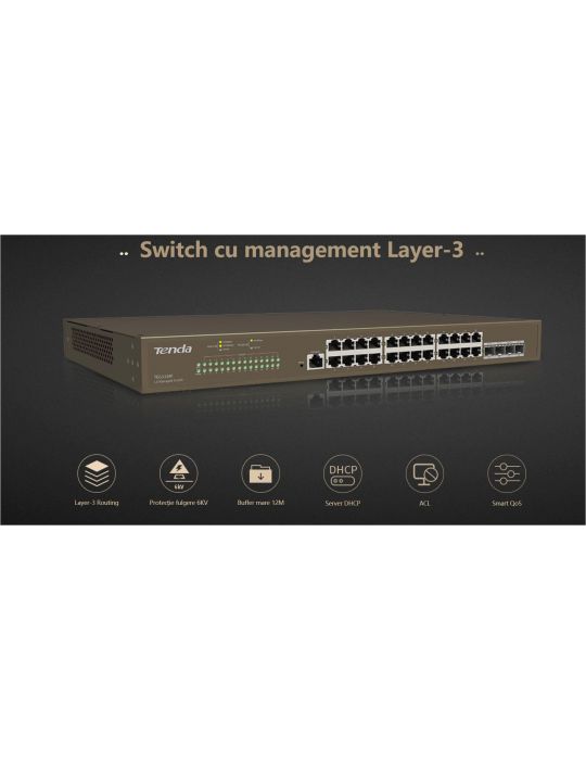 Tenda 24-port gigabit ethernet managed l3 switch teg5328f standard and Tenda - 1