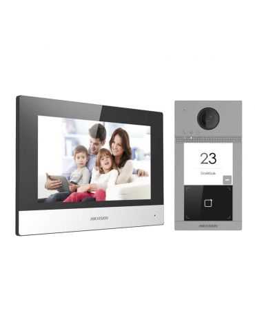 Kit videointerfon ip hikvision ds-kis604-s pentru o singura familie kitul Hikvision - 1 - Tik.ro