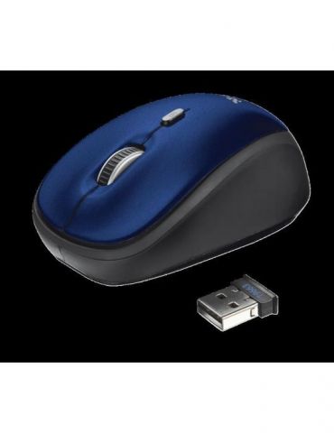 Mouse trust yvi pc sau nb wireless 2.4ghz optic 1600 dpi butoane/scroll 4/1 buton selectare viteza albastru tr-19663 (include tv