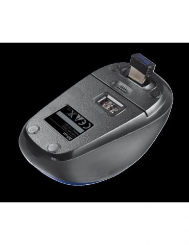 Mouse trust yvi pc sau nb wireless 2.4ghz optic 1600 dpi butoane/scroll 4/1 buton selectare viteza albastru tr-19663 (include tv